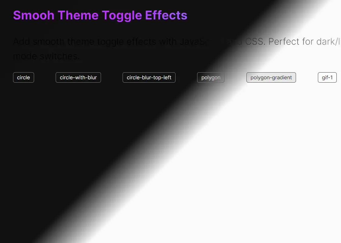 Theme toggle effect